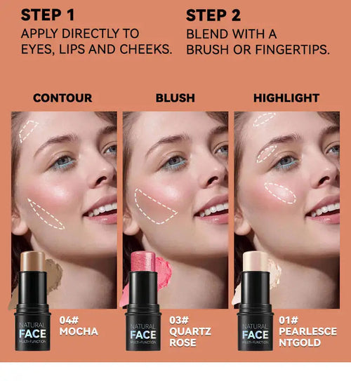 MLSMILE Highlight Contour 3-pack For 3D Makeup Brightening Skin Tone