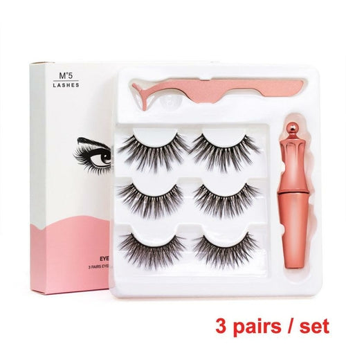 Premium Magnetic Eyeliner With 3D Magnetic Eyelashes Natural full eyed